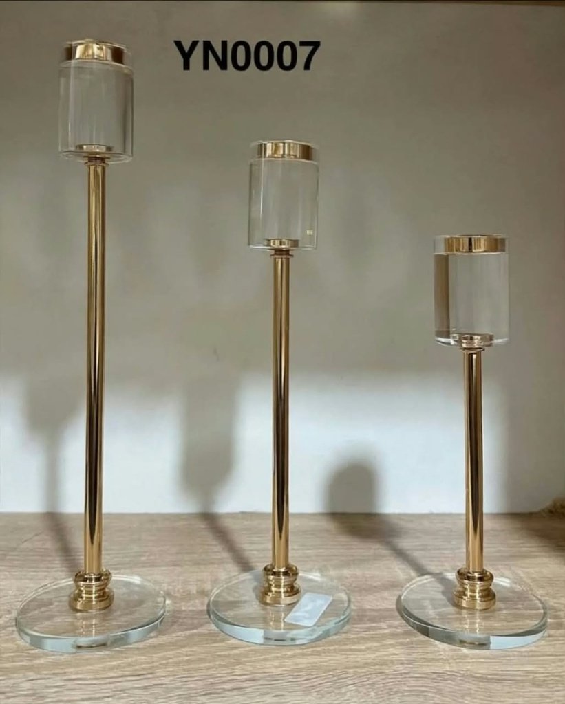 BOUGEOIRS SOCLE VERRE & DORÉ YN0007