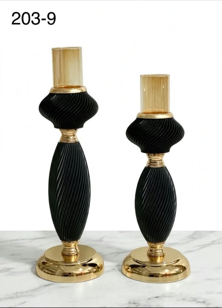 حوامل شموع مخططة أسود 203-9