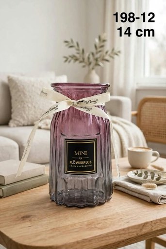 [198-12] VASE EN VERRE TEINTÉ PRUNE 198-12